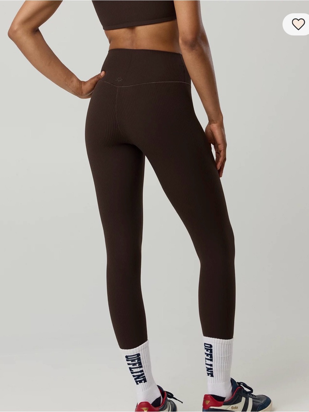 New OFFLINE By Aerie Real Me XTRA High Waisted Ribbed Legging Deep Earth Brown M - Picture 2 of 12